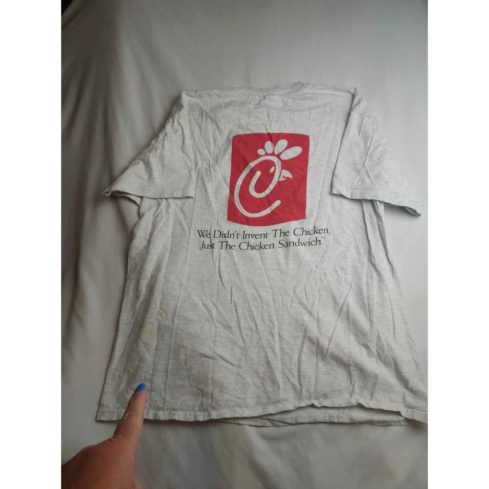 Vintage Chick-fil-A T-Shirt XL Grey Heather 90s Single Stitch Promo Graphic Tee